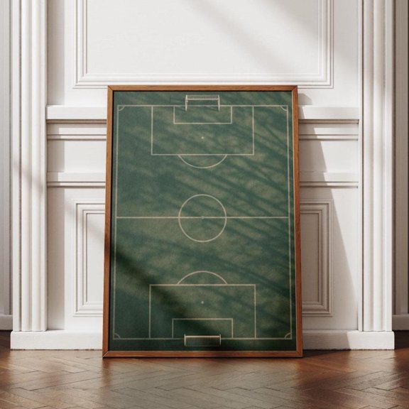 Minimal Soccer Field Aerial Unframed Paper Print