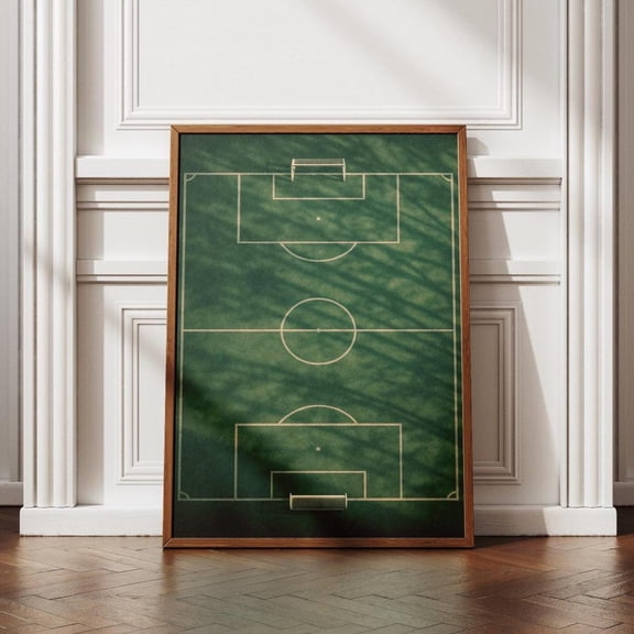 Minimal Soccer Field Aerial Unframed Paper Print