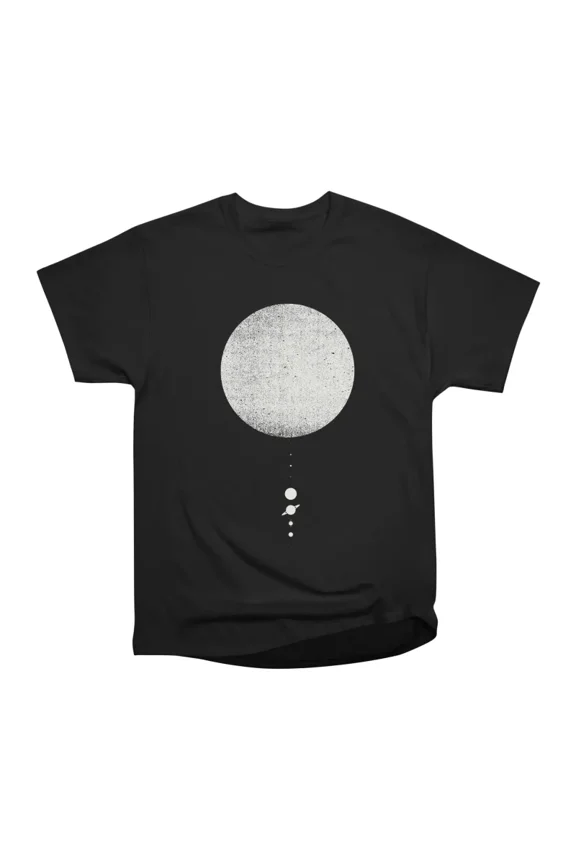 Minimal Solar System White Ink Edition T-Shirt Tee Gift For Him Merch For Her Apparel For