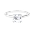 thumbnail image 1 of Rosec Jewels Minimal Solitaire Engagement Ring for Women - Asscher Cut Moissanite Ring - 8 mm, 925 Sterling Silver, US 8.50, 1 of 7
