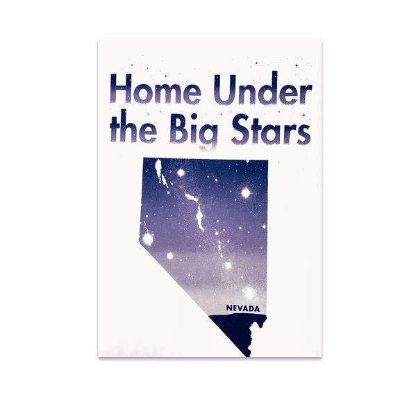 Minimal Star Field Above Nevada Outline - Star Lovers - 13x19 Poster Print