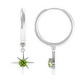 thumbnail image 1 of Rosec Jewels Minimal Starburst Earrings for Women, Peridot Drop Earrings (AAA Grade), 14K White Gold, 1 of 9