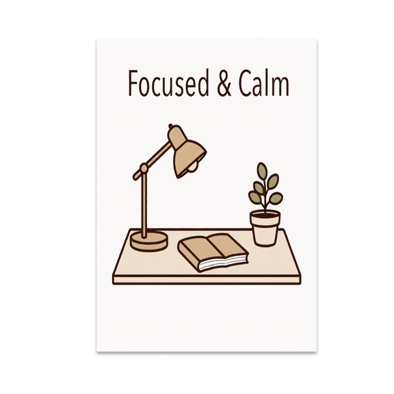 Minimal Study Desk Scene - Student Decor - 13x19 Poster Print