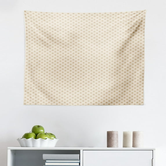 Minimal Tapestry, Continuous Polka Dots Pattern with Soft Tones Round Motifs, Fabric Wall Hanging Decor for Bedroom Living Room Dorm, 2 Sizes, Dried Rose and Champagne, by Ambesonne