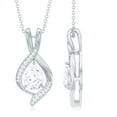 thumbnail image 1 of Rosec Jewels Minimal Teardrop Pendant Necklace with Moissanite for Women - 6X8 mm, 18K White Gold, 1 of 8