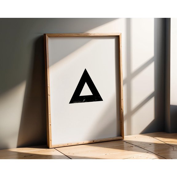Minimal Triangle Symbol Geometry Wall Art Poster , Poster Print Only