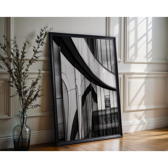 Minimal Wall Art Curved Facade Modern Urban Architecture Photography