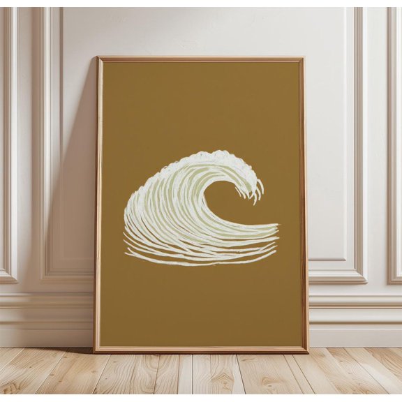 Minimal Wave Poster Coastal Ocean Wall Art Paper Print
