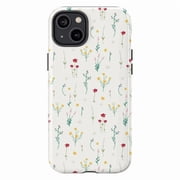 Minimal Wildflower iPhone Case   Dainty Floral Phone Cover in White for iPhone 16, 15, 14, 13, 12, 11 Pro, Plus, Max
