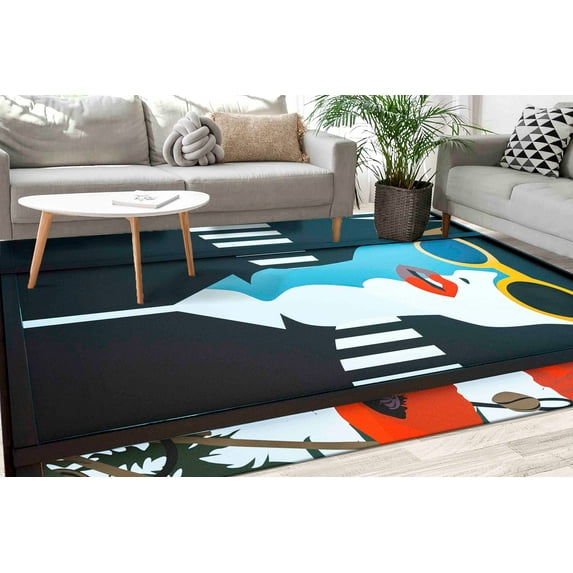 Minimal Woman Illustration Rugs, Minimal Woman Rugs, Modern Soft Rug, Machine Washable Rug, Wedding Rug, Front Door Rug, Handmade Gift, 2.3'x3.3' - 70x110 cm