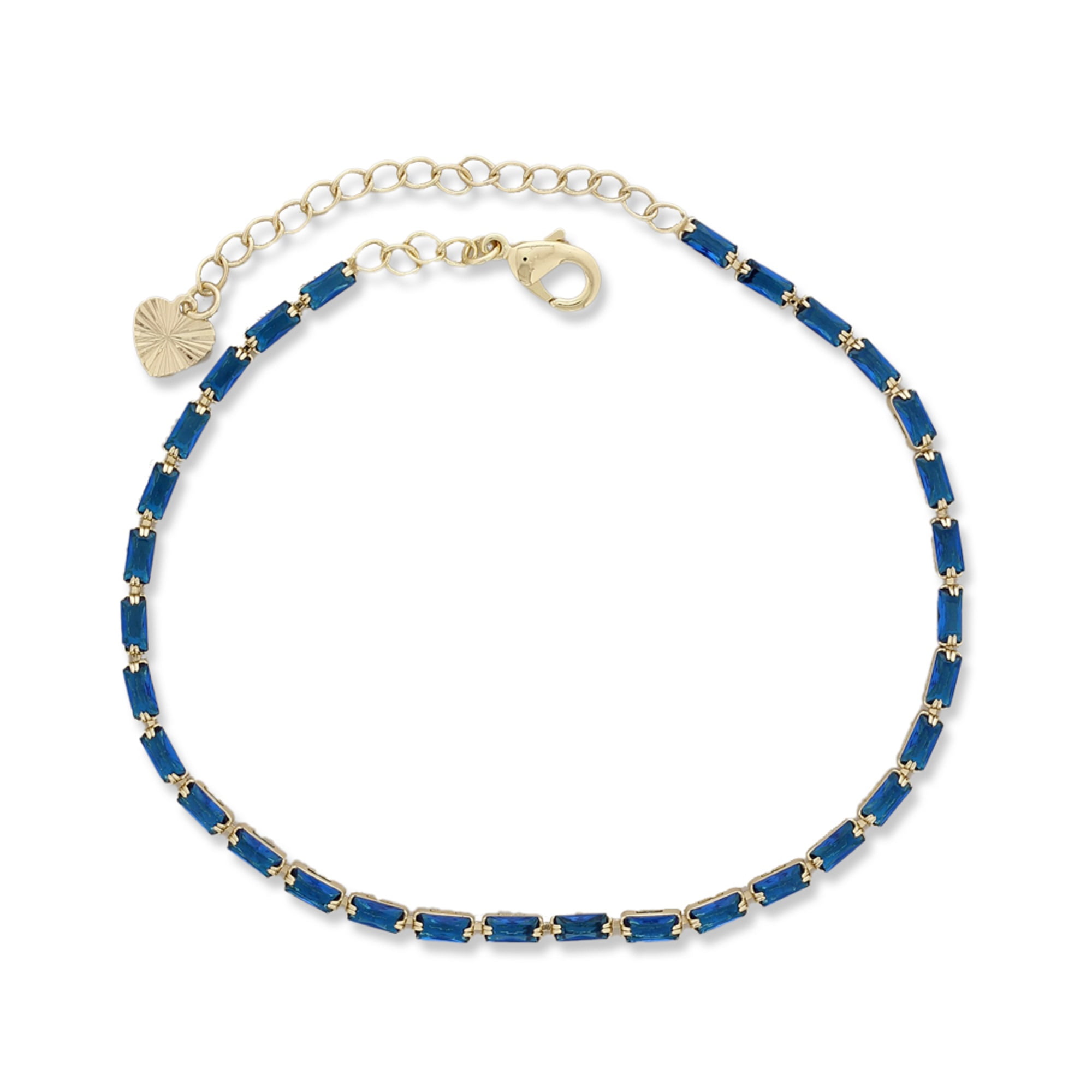 Minimal Women CZ Stone Anklets for Gold Color with 8"+2" inch Adjustable Size Brass Metal