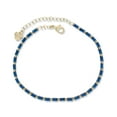 thumbnail image 1 of Minimal Women CZ Stone Anklets for Gold Color with 8"+2" inch Adjustable Size Brass Metal, 1 of 4