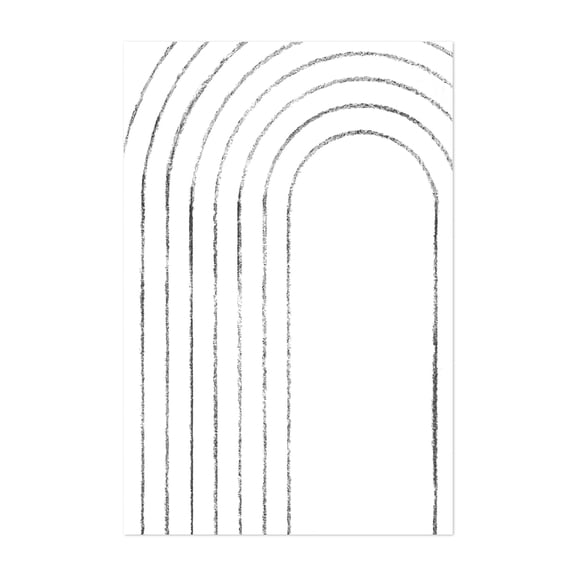 Minimal line art rainbow - Line Drawing Minimalist Abstract Line Art Black and White Geometric Modern Art Sketch Unframed Wall Art Print 12 x 18 inches