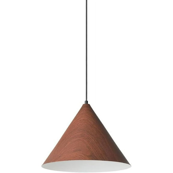 Minimalism Wood Pattern Metal Pendant Lamp for Kitchen Island, Cone Shape Simple Rustic Pendant Lighting for Above Sink, Pendant Light for Dining Room, Pendant Light Fixture for Over Table