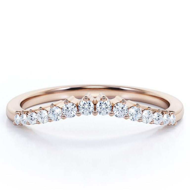 Curved pave hotsell wedding band