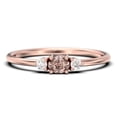 thumbnail image 1 of Minimalist 0.65 Carat Slim Oval Cut Morganite And Diamond Moissanite Fairy Engagement Ring, Dainty Wedding Ring in 10k Solid Rose Gold, Festival Affordable Gift, Promise Ring, Anniversary Ring, 1 of 3