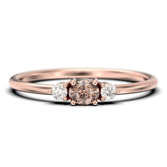 Minimalist 0.65 Carat Slim Oval Cut Morganite And Diamond Moissanite Fairy Engagement Ring, Dainty Wedding Ring in 925 Sterling Silver With 18k Rose Gold Plating, Festival Affordable Gift, Holiday