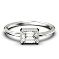 thumbnail image 1 of Minimalist 1.00 Carat Emerald Cut Diamond Moissanite Engagement Ring, Wedding Ring in 925 Sterling Silver With 18k White Gold Plating, Gift For Her, Promise Ring, Anniversary Ring, 1 of 3