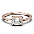 thumbnail image 1 of Minimalist 1.00 Carat Emerald Cut Diamond Moissanite Engagement Ring, Wedding Ring in 925 Sterling Silver With 18k Rose Gold Plating, Gift For Her, Promise Ring, Anniversary Ring, 1 of 3