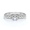 thumbnail image 1 of Minimalist 1.15 Carat Slim Oval Cut Diamond Moissanite Fairy Engagement Ring, Dainty Wedding Ring in 10k Solid White Gold, Gift For Her, Affordable Gift, Promise Ring, Bridal Set, Matching Band, 1 of 3