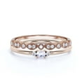 thumbnail image 1 of Minimalist 1.15 Carat Slim Oval Cut Diamond Moissanite Fairy Engagement Ring, Dainty Wedding Ring In 10K Solid Rose Gold, Gift For Her, Affordable Gift, Promise Ring, Bridal Set, Matching Band, 1 of 3
