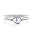 thumbnail image 1 of Minimalist 1.60 Carat Pear Cut Diamond Moissanite Classic Engagement Ring, Modern Wedding Ring in 10k Solid White Gold, Gift For Her, Promise Ring, Dainty Ring, Anniversary Ring, Bridal Rings Set, 1 of 3