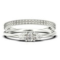 thumbnail image 1 of Minimalist 1.65 Carat Slim Oval Cut Diamond Moissanite Fairy Engagement Ring, Dainty Wedding Ring in 10k Solid White Gold, Affordable Gift, Promise Ring, Trio Set, Matching Band, 1 of 4