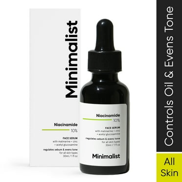 Minimalist 10% Niacinamide Face Serum for Acne Marks, Blemishes Oil Balancing with Zinc | Skin Clarifying Anti Acne Serum for Oily Acne Prone Skin | 30ml