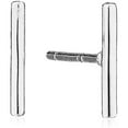 thumbnail image 1 of Minimalist 14k Gold Tiny Stud Bar Earrings Line Earrings Simplify Stick Earrings, 1 of 16