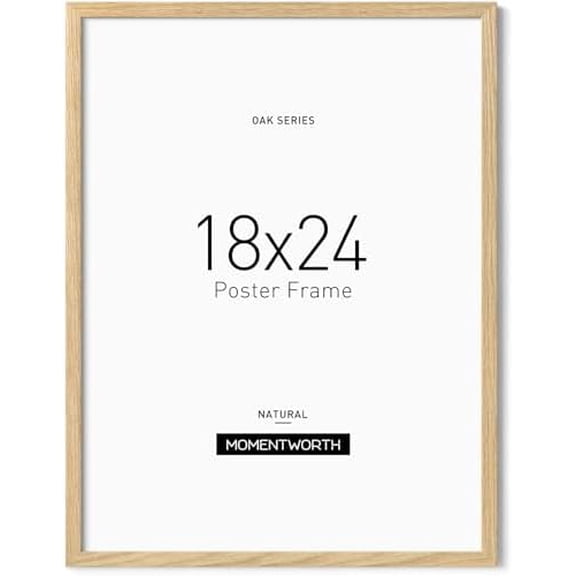 Minimalist 18x24 Frame, Solid Oak Wood 18x24 Poster Frame for Wall Mount - Wall Decor for Home, Office & Galley (Single,Oak)