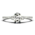 thumbnail image 1 of Minimalist 2.00 Carat Oval Cut Simplistic Diamond Moissanite Engagement Ring, Classic Wedding Ring in 925 Sterling Silver With 18k White Gold Plating Gift For Her, Promise Ring, Anniversary Ring, 1 of 3