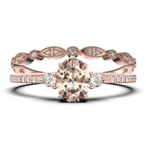 Minimalist 2.00 Carat Oval Cut Simplistic Morganite And Diamond Moissanite Engagement Ring, Classic Wedding Ring in 10k Solid Rose Gold, Gift For Her, Promise Ring, Anniversary Ring