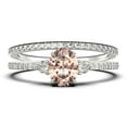 thumbnail image 1 of Minimalist 2.00 Carat Oval Cut Simplistic Morganite And Diamond Moissanite Engagement Ring, Classic Wedding Ring in 10k Solid White Gold, Gift For Her, Promise Ring, Anniversary Ring, 1 of 3