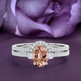 thumbnail image 1 of Minimalist 2.00 Carat Oval Cut Simplistic Morganite And Diamond Moissanite Engagement Ring, Classic Wedding Ring in 925 Sterling Silver With 18k White Gold Plating, Promise Ring, Anniversary Ring, 1 of 3