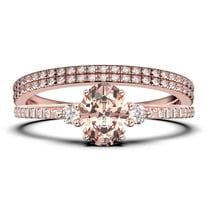 Minimalist 2.25 Carat Oval Cut Simplistic Morganite And Diamond Moissanite Engagement Ring, Classic Wedding Ring in 10k Solid White Gold, Gift For Her, Promise Ring, Trio set