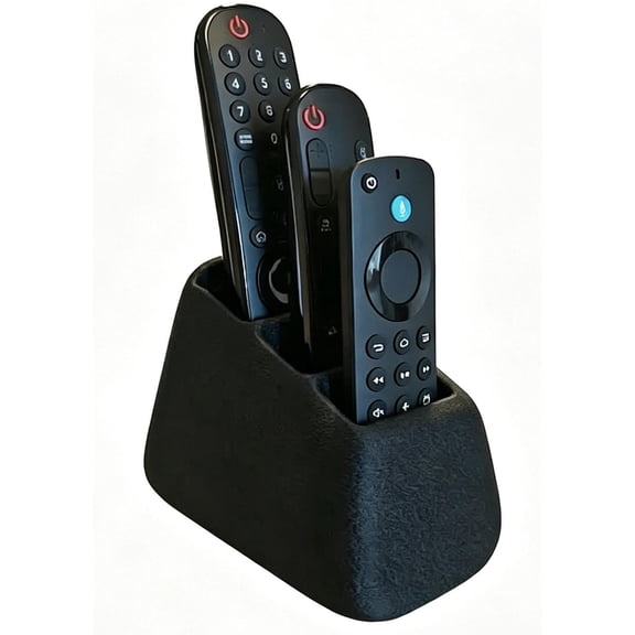 Minimalist 3 Compartment Remote Control Holder for Table, Desk & Bedside - Durable TV Remote Organizer for Media Players, Pens & Cosmetics (White)