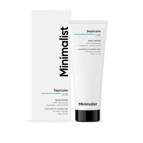 Minimalist 3% Sepicalm With Oats Face Moisturizer Cream for Sensitive Skin | Lightweight | Calming 50gm
