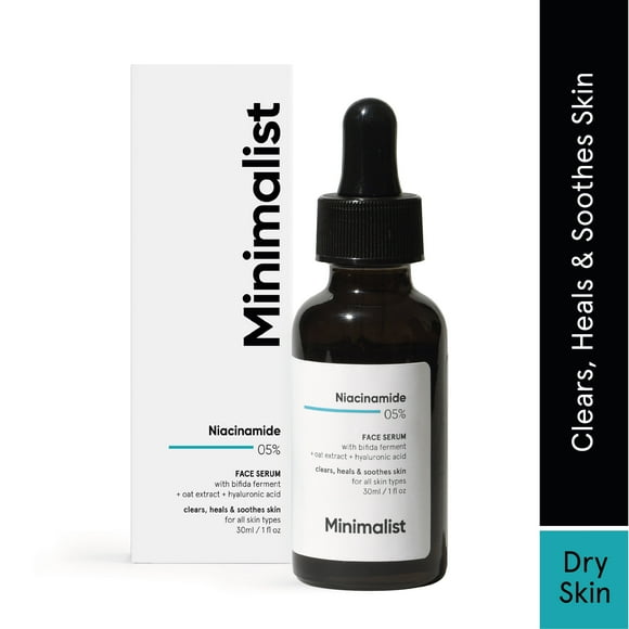 Minimalist 5% Niacinamide Face Serum | Helps Reduce Dullness, Hydrates, Repairs Skin with Vit B3, Hyaluronic Acid | 1 fl oz