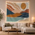 thumbnail image 1 of Minimalist Abstract Landscape with Ochre Sun Against Cream Background Serene Minimalist for Art Lovers Organic Wall Decor Housewarming Gift Tapestry Wall Hanging for Bedroom and Living Room, 1 of 7