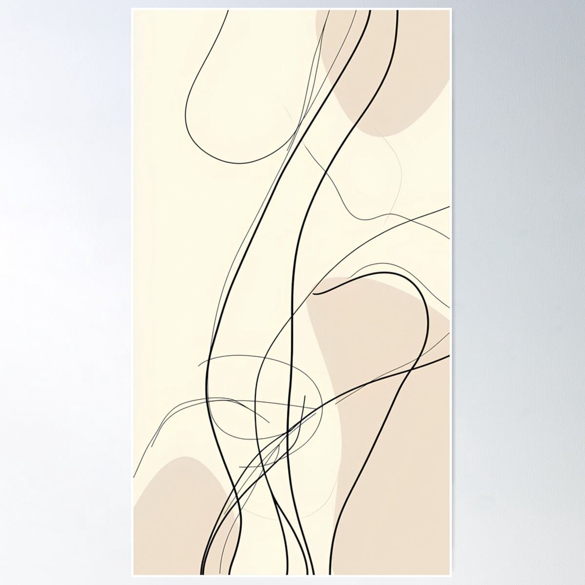 Minimalist Abstract Line Art – Elegant Black And Beige Composition ...