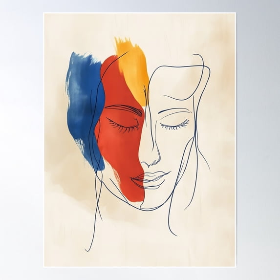 Minimalist Abstract Line Art Of A Woman S Face Poster Wall Art, Poster ...