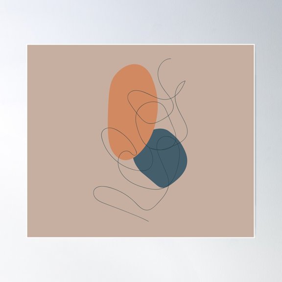 Minimalist Abstract Line Art Poster Wall Art, Modern Wall Decor For Living Room Bedroom, 8x12 UNFRAMED