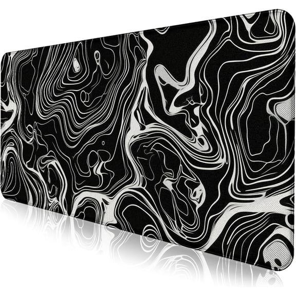 Minimalist Abstract Line XL Desktop Mat, Curved Pattern Mountain Background Decorative Mat, Suitable for Home Office and Study Keyboard and Mouse Desk Mat 35.4 x 15.7 x 0.12 Inches