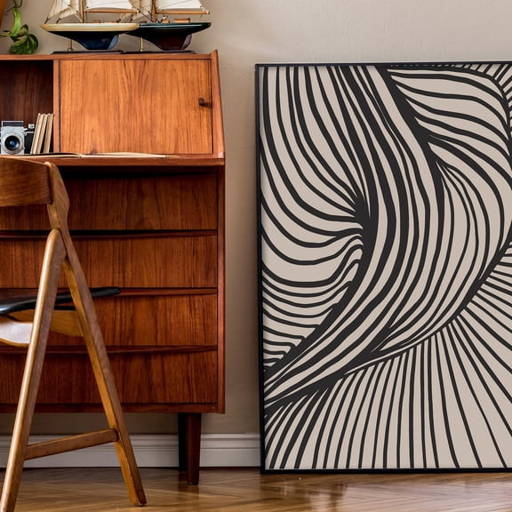 Minimalist Abstract Lines Art Print, Mid Century Modern Dining Room Wall Decor, Abstract Living Room Print, UNFRAMED PAPER POSTER, Home Decor, Vintage Gift, Living Room Dercor