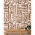 thumbnail image 1 of Minimalist Abstract Lines Wallpaper | Removable Self Adhesive Brown Boho Wallpaper | Geometrical Rounded Lines Peel and Stick Wallpaper (1 roll 24" W x 96" H), 1 of 7