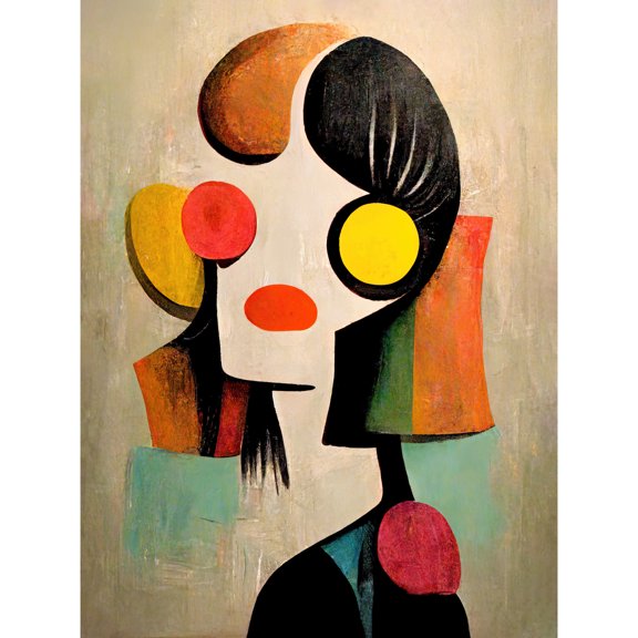 Minimalist Abstract Pop Art Portrait Unframed Wall Art Print Poster Home Decor