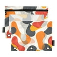 thumbnail image 1 of Minimalist Abstract Splashes 2 Pack Pencil Pouch for 3 Ring Binder Smooth Zipper Folders with Pockets Clear Window Pencil Case, 1 of 6