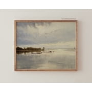 Minimalist Abstract Vintage Landscape Wall Art Poster, 8x12 UNFRAMED