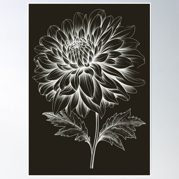 Minimalist Aesthetic Floral Design – Line Drawing Vibes Poster Wall Art, Modern Wall Decor, 12x18 UNFRAMED