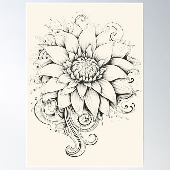 Minimalist Aesthetic Floral Design – Line Drawing Vibes Poster Wall Art, Modern Wall Decor, 8x12 UNFRAMED